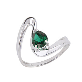 Кольцо один камень 1-1164 тур серебро