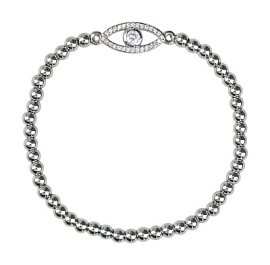 Браслет из бусин 18-1942-W ювелирный сплав Глаз-антисглаз