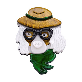 Брошь 341110018 ювелирный сплав Собака