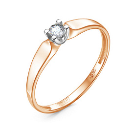 Кольцо один камень К0789-120 золото