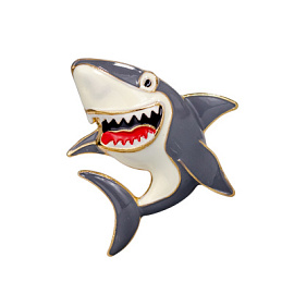 Брошь 3-2940-Y ювелирный сплав Акула