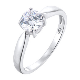 Кольцо один камень LLR457           серебро