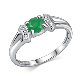 Кольцо один камень 01-4562.000И-00 серебро