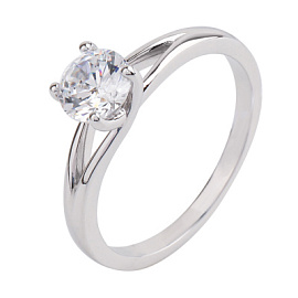 Кольцо один камень LLR578             серебро