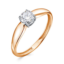 Кольцо один камень 1000101010 золото