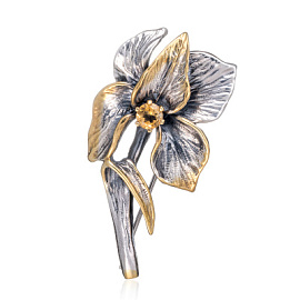 Брошь BO081455CIT-FRD-M серебро Цветок