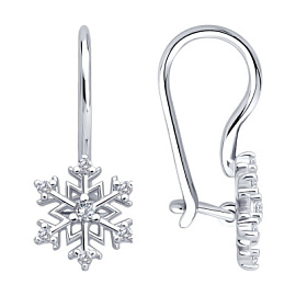 Серьги 94027046 серебро Снежинка