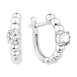 Серьги один камень 2340205630 серебро