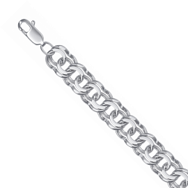 Браслет классический НБ22-056Ю-3 d1.70 серебро Полновесный