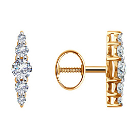 Серьги пусеты 0200467 золото Дорожка