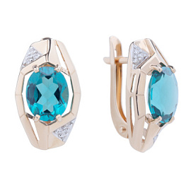 Серьги один камень кл3616а-64-01 золото