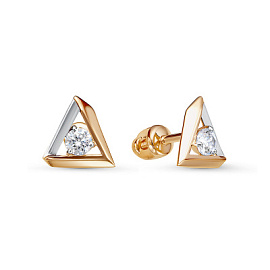 Серьги пусеты 0500682 золото Треугольник