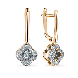 Серьги подвесные 02-11-5891-31-00-1 золото Клевер