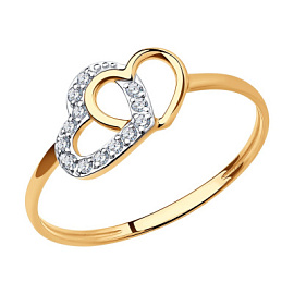 Кольцо 018870 золото Сердце
