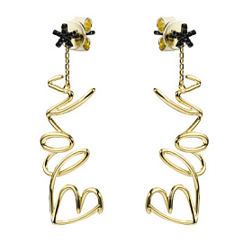 Серьги подвесные SE-B1275KB серебро