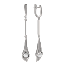 Серьги подвесные 1038972-01250-2S серебро Цветок