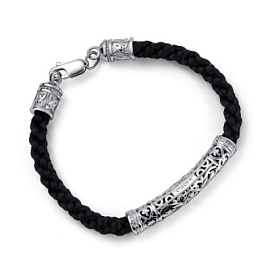 Браслет текстильный 05-5325.0000-00 серебро Спаси и сохрани