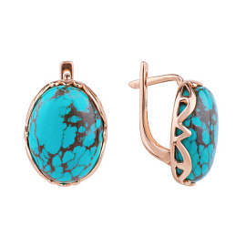 Серьги один камень 3101 золото