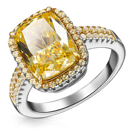 Кольцо один камень SS-B2481RK1C серебро