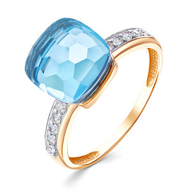 Кольцо один камень 11804385 топ золото