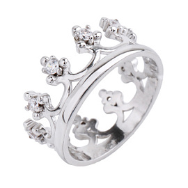 Кольцо LLR417 серебро Корона