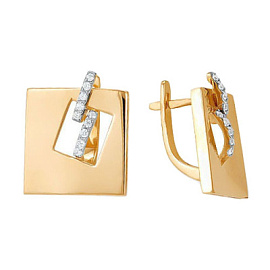 Серьги 23747л золото Геометрия