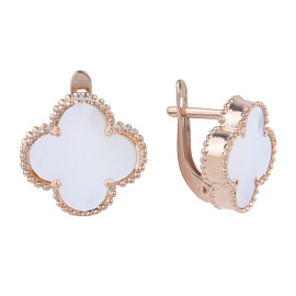 Серьги С-2374 перл золото Ван Клиф