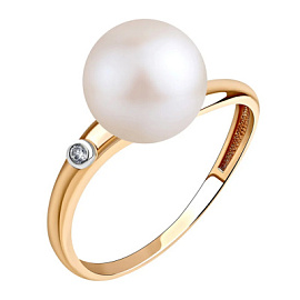 Кольцо один камень 190-1-1105Р золото