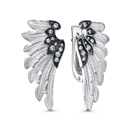 Серьги 12-750-7989 серебро Крыло