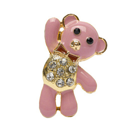 Брошь 3-4065-Y ювелирный сплав Мишка