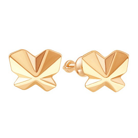 Серьги пусеты 00-62-0408-00 золото Бабочка