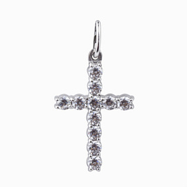 Крест декоративный 45381 серебро