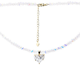 Бусы чокер К-Юкб-1С-80-37 ювелирный сплав Сердце