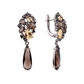 Серьги подвесные С-3262чрс4070516 серебро