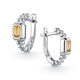 Серьги один камень 02-5028.00ЦТ-00 серебро