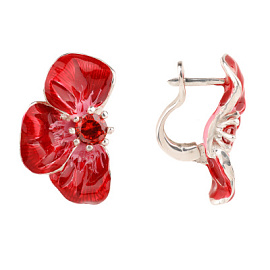 Серьги 23-058 эм.кр серебро Цветок