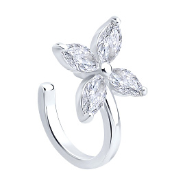 Серьги кафф 94170391 серебро Цветок_0