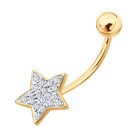 Пирсинг в пуп 060231 золото Звезда