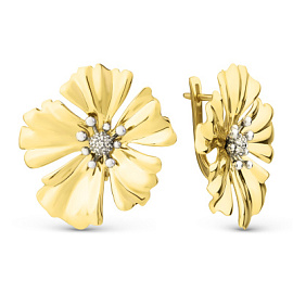 Серьги 802292-4102 золото Цветок
