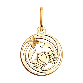 Подвеска знак зодиака 036522 золото Рак