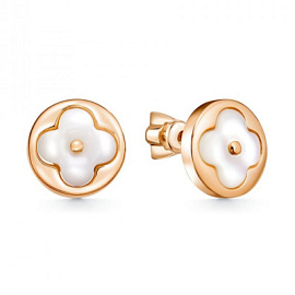 Серьги пусеты 2002753-2 золото Луи Виттон