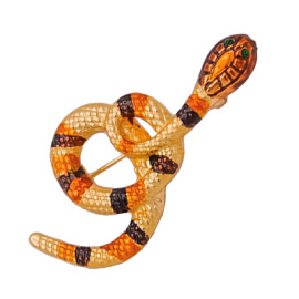 Брошь 141110101 ювелирный сплав змея