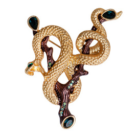 Брошь 3V-7171-YB ювелирный сплав змея