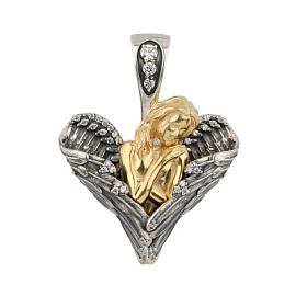 Подвеска религиозная 587960-38 серебро Ангел Хранитель
