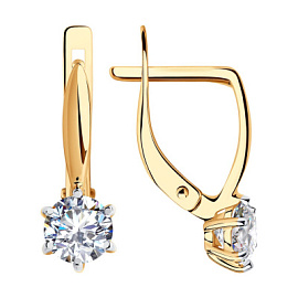 Серьги один камень 029827 золото