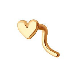 Пирсинг в нос 060051 золото Сердце