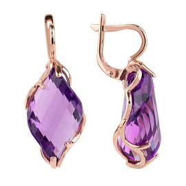 Серьги один камень 3268-1 ам золото