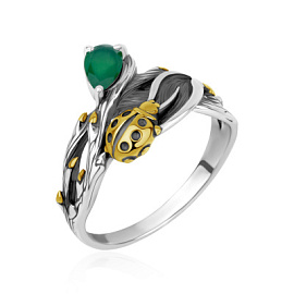 Кольцо 1317392128-60 серебро Божья коровка