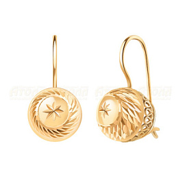 Серьги 2008а-6 золото Шар