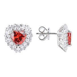 Серьги пусеты SS-B2482EC серебро Сердце